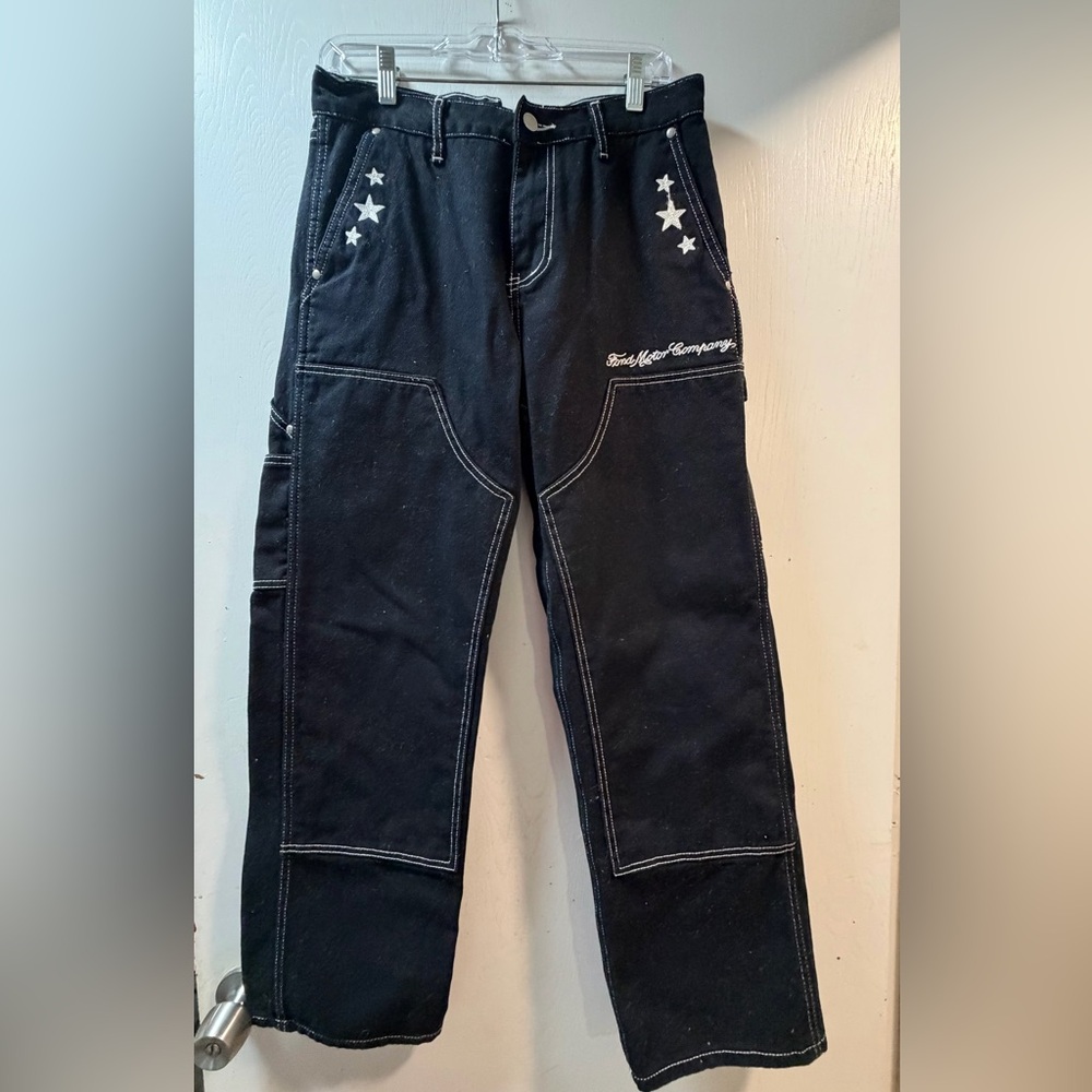 Ford Black Cargo Trousers with Star Accents - Picture 3 of 7